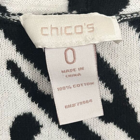 Chicos Zebra Knit Vest Size 0 Black White - Picture 7 of 7
